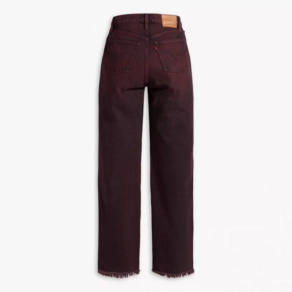 Levis Premium Women Denim Jean 25 Ribcage Wide Leg Red High Rise Baggy Loose New - Picture 6 of 7